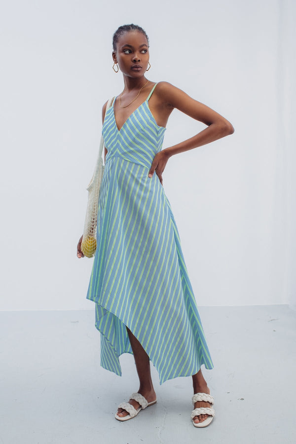 Gestreiftes Kleid aus Bio-Baumwolle Keira